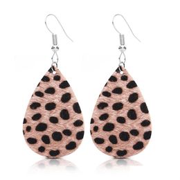 Dangle Chandelier Unique Exaggerant Horse Hair Leopard Pu Faux Leather Earrings Fashion Hollow Teardrop Drop Earring For Women Jew Dhtas