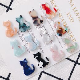 Crystal New style 50pcs/lot color pattern print cartoon animals cats shape acrylic beads diy jewelry earring/garment pendants accessory