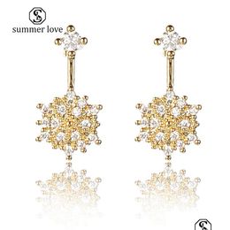 Stud Arrival Small White Cubic Zirconia Hoop Earring For Women Girl Fashion Round Cz Bling Gold Ing Dangle Jewelry Drop Delivery Earr Dhrub