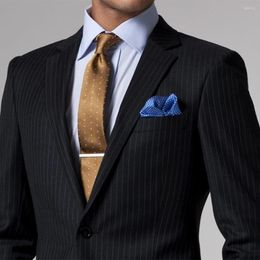 Men's Suits Custom Fit Black White Pinstripe Suit Made For Men Tailor MTM Tuxedos