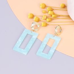 Dangle Earrings Pulsera 2023 Square Acrylic Earings Fashion Jewellery Women Leopard Bohemian Hollow Resin Acetate Boho Wholesal