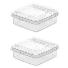 Dinnerware Sets 2 Pcs Fridge Egg Organizer Butter Container Cover Covered Cheese Dish Fresh Airtight Organizers