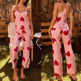 Women's Sleepwear Romper Pajamas For Women Fuzzy Sling Nightdress Printed Lingerie Underwear Bandage