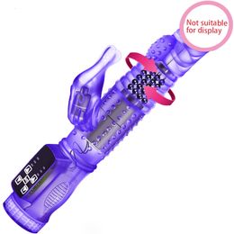 Adult Toys Rabbit Vibrator Realistic Dildo Penis Vibrator Clitoris Stimulate Massager Transparent Rotating Bead Female Sex Toy For Women 230519