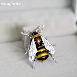 Fashion Enamel Bees Metal Mini Brooches Pins Men Women Suit Brooch And Pin Broach Metal Buttons Brosche Clips Scarf