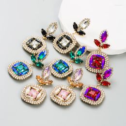 Dangle Earrings Bohemain Creative Luxury Crystal Drop Earring Women Fashion Vintage Cute Black Rhinestone Jewellery Wholesale