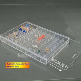 Boxes High Quality Clear Acrylic 70 Cells Boxes Jewellery Tray Diy Fiding Holder Jewellery Storage Case Gemstone Earring Ring Organiser