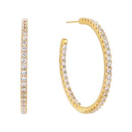 Huggie Poulisa Big Zircon Hoop Earrings 925 Sterling Silver 18K Gold Plated CZ Hoops Earring Cubic Zirconia S925 Ear Rings Classic