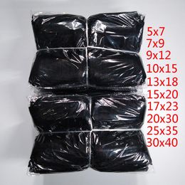 Boxes 1000Pcs/Lot 7x9 9x12 10x15 13x18 15x20CM 11 Sizes Black Organza Bag Pouches Wedding Party Gift Jewellery Packaging Bags Pouch