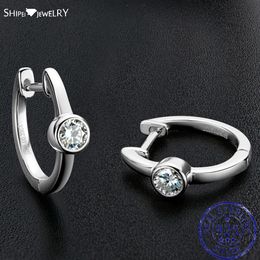Huggie Shipei 100% 925 Sterling Silver VVS 4MM Real Moissanite Diamonds Gemstone Party Couple Hoop Earrings Jewellery With GRA Wholesale