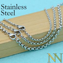 Necklaces 50 Pcs Stainless Steel Necklaces for Women Fashion 16/18/20/22/24/30 Inch Rolo Chain Necklace No Tarnish for Jewellery Making