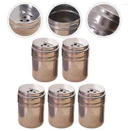 Dinnerware Sets 5 Pcs Seasoning Bottle Shakers Metal Container Lid Containers Dispenser Coffee Airtight Manual Pepper Grinder Salt Mill