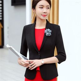 Women's Suits Women Formal Blazer 2023 In Female Fashion Half Sleeve Slim Jacket Elegant Business Office Ladies External Clothes