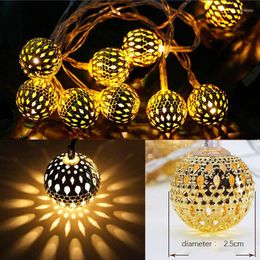 Strings LED Morocco Ball Fairy Garland 3 6M 2.5cm String Light For Year Christmas Wedding Navidad Home Decors Battery Operated