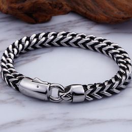 Bracelets 9" Braided Genuine Leather Mens Bracelets Stainless Steel Wristband for Men Boys Charm Cuff Bangle Hand Jewellery Accessories