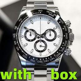 Relógio masculino com código de tempo, movimento mecânico automático, relógio todo em aço inoxidável, vidro de safira, 5ATM à prova d'água, super brilhante, 41 mm, montre de luxo