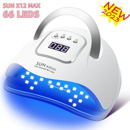 Nail Dryers SUN X12 Max UV LED Lamp For Nails Drying Manicure Lamp Nail Dryer For Gel Polish Professional Cabin Led Lamp Nail Art Salon Tool 230519