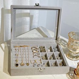 Jewelry Pouches Fashion Portable Velvet Ring Display Organizer Box Tray Holder Earring Bracelets Storage Case Showcase