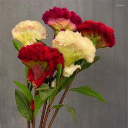 Decorative Flowers Artificial Plants Gallic Cockscomb Flower Home Garden Decorate