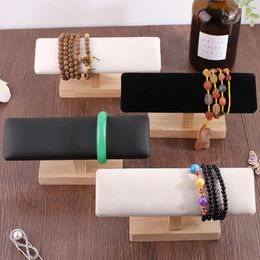 Boxes Fashion Bamboo Wood Bracelet Chain Stand Display Tbar Bangle Holder Shelf Watch Display Rack Jewellery Storage Organiser