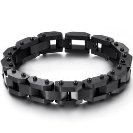 Chokers Black Men Bracelet On Hand Stainless Steel Best Friends Armband Mens Jewellery Accessories 15MM Thick Chain Friendship Armband