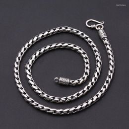 Chains 925 Sterling Silver Color Men Necklace Trendy Punk Style Thai Link Chain Male Keel Jewelry Birthday Gifts