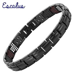 Bracelets Escalus Magnetic Health Bracelet For Women 100% Pure Titanium 4in1 Magnets Negative Ions Germanium Far Infra Red Bracelet