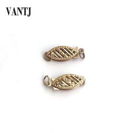 Necklaces VANTJ Genuine 9K Yellow Gold Filigree Fish Hook Clasp Box Safety Tab Au375 Oro Jewellery Findings for Pearl Necklace