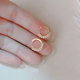 Huggie 100% S925 sterling silver earrings for women fashion pearl hoop earring for girls fine jewelry for women small ear accessories