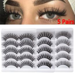 False Eyelashes Pairs/Set 3D Faux Mink Eyelash Wispy Fluffy Long Lashes Natural Handmade Fake Eye Makeup Extension ToolsFalse