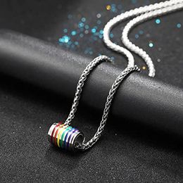 Chains Shiny Stainless Steel Cylinder Necklace Exquisite Multilayer Colourful Clavicle Ladies Trend Jewellery Daily Party Gift
