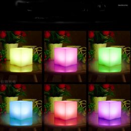 Garden Cube Light Lawn Lamps Outdoor Luminous Square Stool Living Room Study Night Camping Swimming Pool Play Lamp