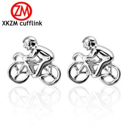 XKZM Luxury shirt Silvery bike sailing cufflink for mens Brand cuff buttons cuff links High Quality abotoaduras Jewellery