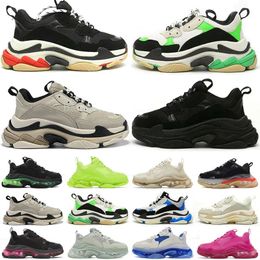 triple s sneakers for men women designer shoes luxury Black White Beige Teal Blue Bred Red Pink mens trainers clear sole platform Tennis B2