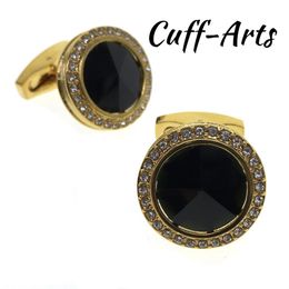 Cufflinks For Mens Jewellery Black Crystal Setting Gemelos 2018 Tie Clips Cuff Links Men Cufflink Gift Party C20063
