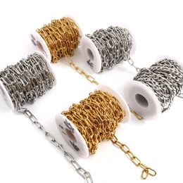 Components 5 Metres Stainless Steel Link Cable Chain Oval Multicolor Crafts Bracelet Anklet Components for DIY Jewellery Making Findings