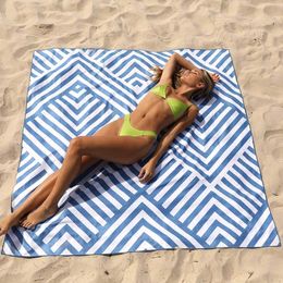 Microfiber Short Plush Large Beach Towel Quick Dry Sand Free Striped Beach Towels for Adult Sports Swimming Bath Towel