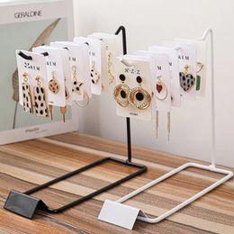 Boxes Metal Earring Necklace Jewelry Display Stand Storage White Black Earring Jewelry Organizer Holder Store Home Decor Woman Gifts