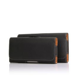 Phone Holster Case Lychee Leather Belt Clip 4.7-6.3 Inch Pouch Carrying Waist Bag For IPhone 15 14 13 Samsung Galaxy MOTO