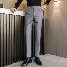 Men's Suits Men's Formal Office Business Suit Pants 16 Colour M-6XL Boutique Fashion Pure Colour Thin Wedding Dress Costume Male Trousers