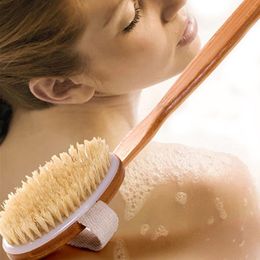 Natural wooden long handle bath bath brush rubbing back massage bath brush 38.5CM Wholesale