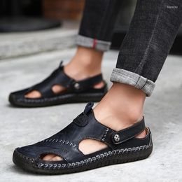 Sandals Men's Casual Pu Leather Wear-resistant Non-Slip Chappals