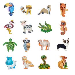 New Cartoon Crocodile Tortoise Owl Snake Acrylic Brooches For Women Kids Lovely Handmad Crafts Lapel Pins Party Jewelry Gifts