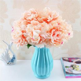 Decorative Flowers & Wreaths Zerolife 2023 Beautiful Rose Peony Artificial Silk Small Bouquet Flores Home Party Spring Wedding Decoration Fa