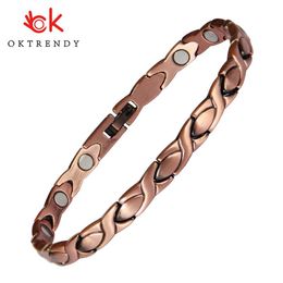 Bracelets Oktrendy magnetic bracelet femme energy magnet stone bracelet 3000 Gauss can adjustable for working Rheumatism hand women