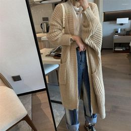 Women's Knits Loose Cardigans Knitted Long Sweater Korean Fashion Style Sleeve Knitwear Tops Winter Clothes Women 2023