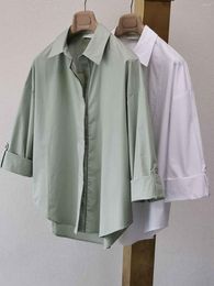 Women's Blouses The Shiny Trimmed Cotton Poplin Shirt Is Light And Comfortable To Wear