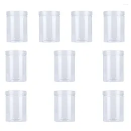 Storage Bottles 10 Pcs Plastic Food Jars Tea Transparent Clear Containerss Cookie Sealed Candy Lids