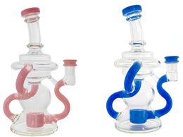 Vintage PREMIUM Recycler Glass Bong Water Hookah Smoking Pipes 8inch Original Glass Factory Made can put customer logo by DHL UPS CNE