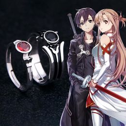 Rings Anime Sword Art Online Kirito Asuna Yuuki SAO 925 Sterling Silver Ring Adjustable Engagement Jewelry Couple Lovers Women Gifts